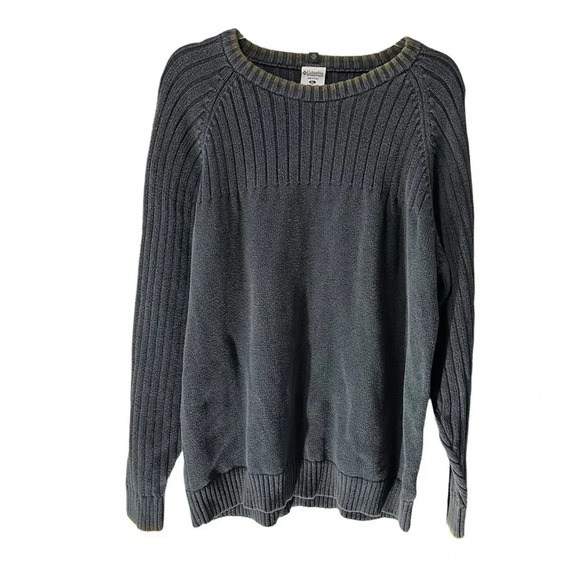 Columbia Men's Heavy Duty Knit Crewneck Sweater‎ Grey Green Winter Fall Size XL - Picture 1 of 3